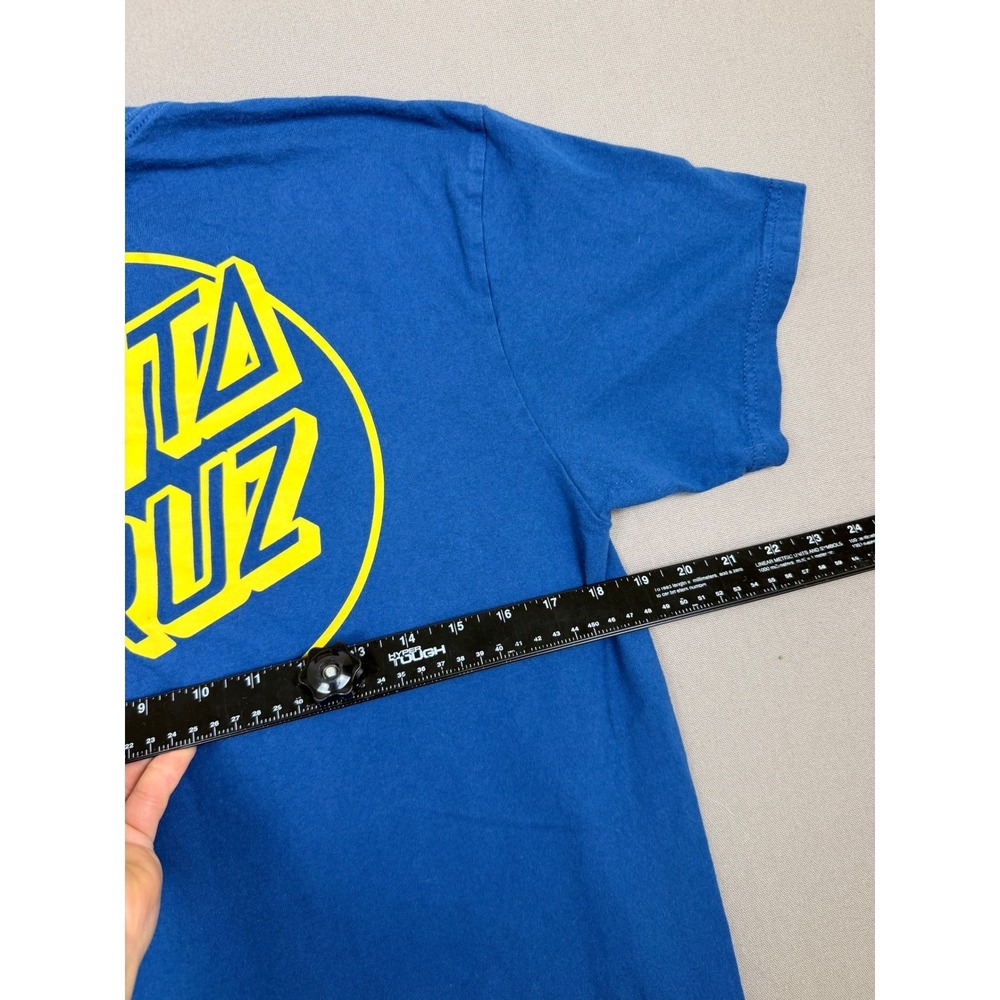 Santa Cruz Skateboards Mens T-Shirt Blue Yellow Dot Logo Short Sleeve Size M - Picture 6 of 7